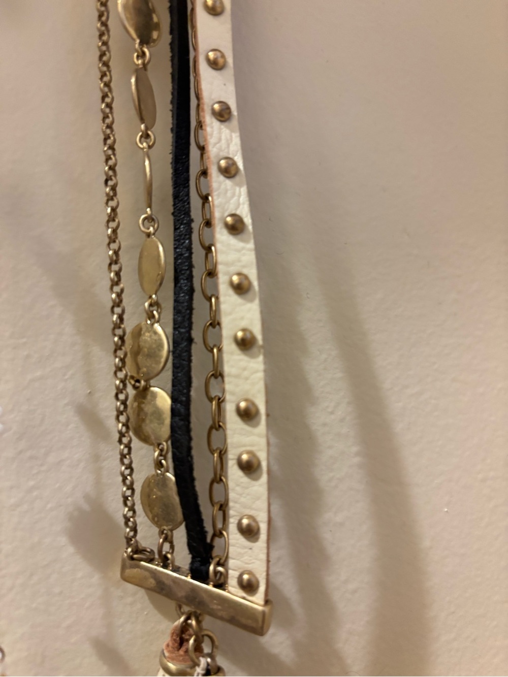 Lucky Brand Gold and White Multi-Strand Bracelet